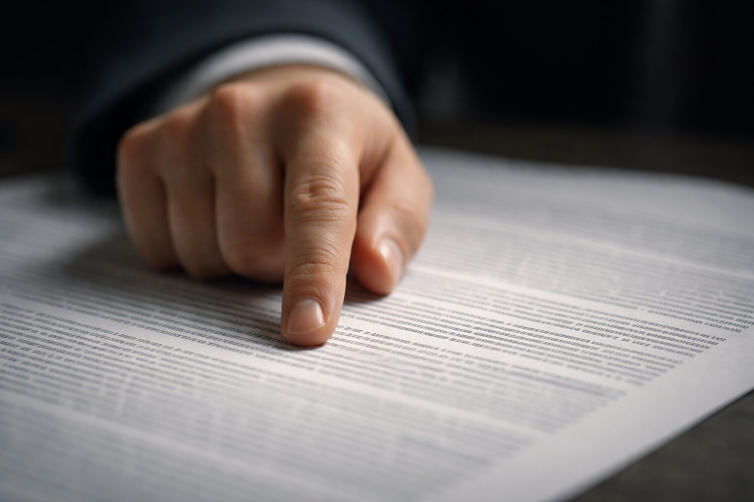 “A close-up of a hand pointing at a specific line in an insurance policy document, highlighting a critical overlooked detail.”