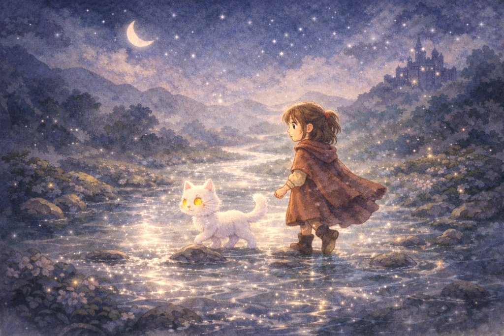 Magical forest trees slowly losing their light with a sad mysterious atmosphere