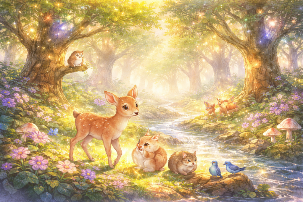 Dark shadow creature holding a glowing magic crystal inside a cave, fantasy battle scene for kids