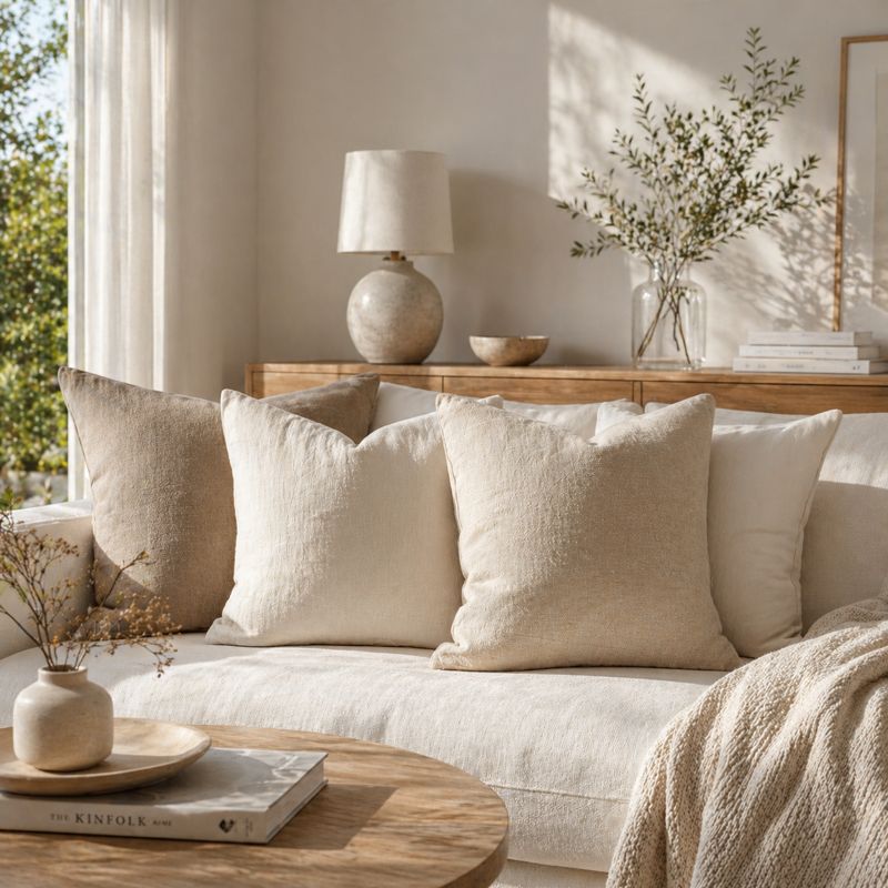 Neutral Minimalist Linen Pillows