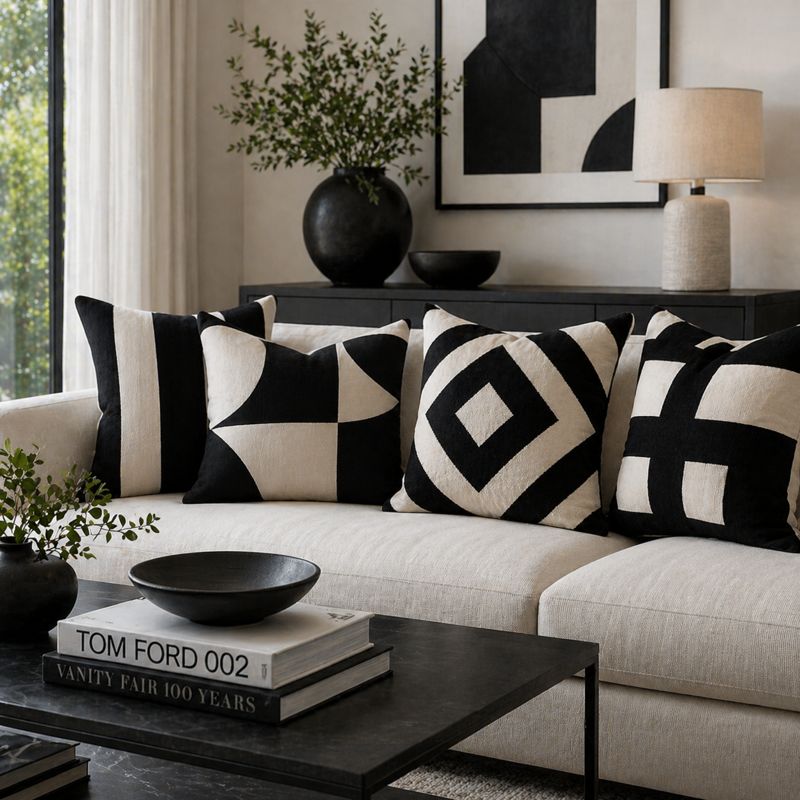 Black & White Geometric Pillows