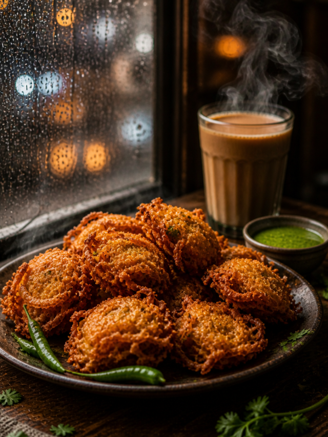 बारिश में 5 मिनट में बनाएं आलू प्याज पकौड़ी